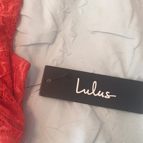 BNWT Lulu’s Coral Orange Lace Bralette - Picture 6 of 7